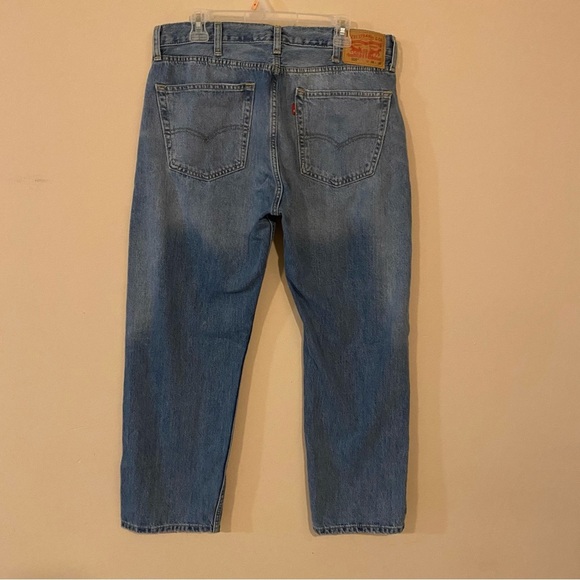 Levis Jeans Mens 38x30 Blue 505 Regular Fit‎ Straight Medium Wash Denim Cotton - Picture 2 of 7
